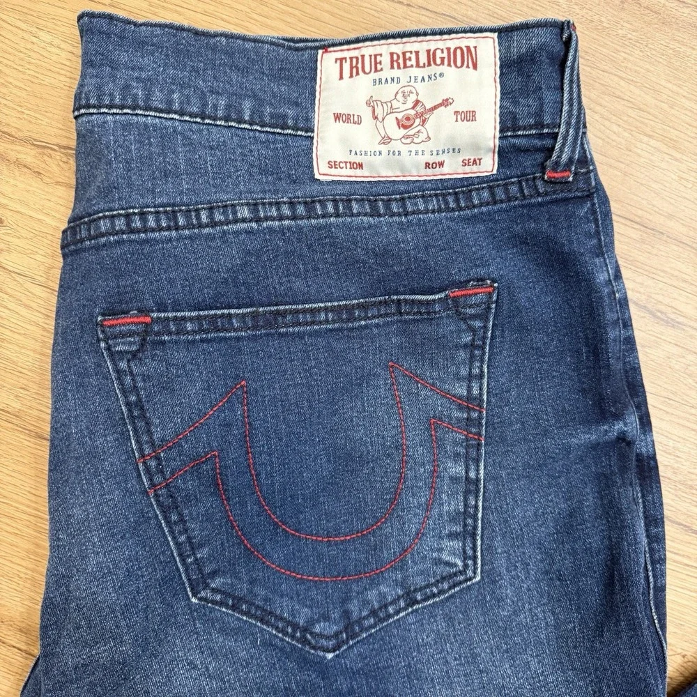True Religion Ricky Relaxed Straight Darker Men's Denim Jeans Size 36X34